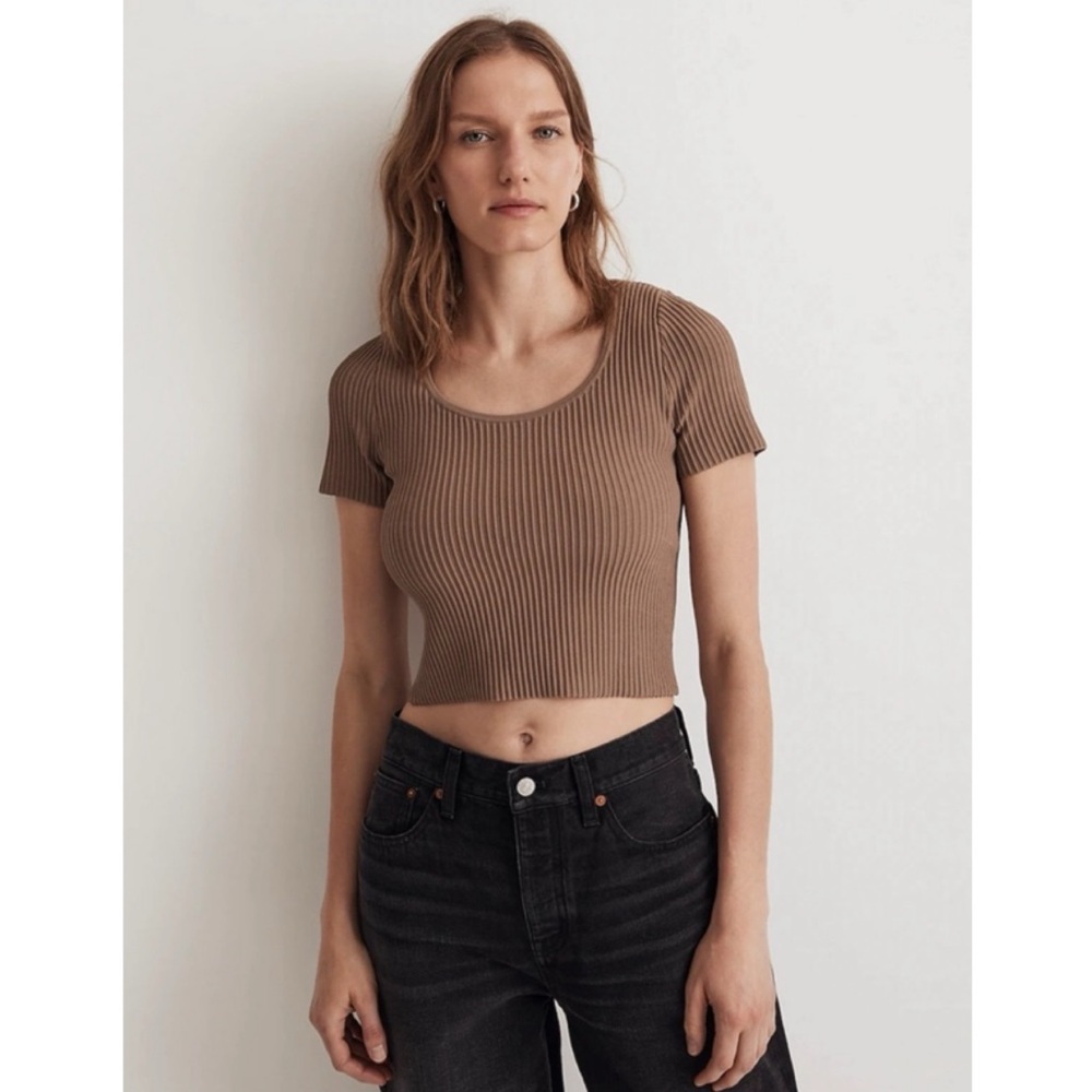 Madewell Ottoman Crop Sweater Tee Size XXS
